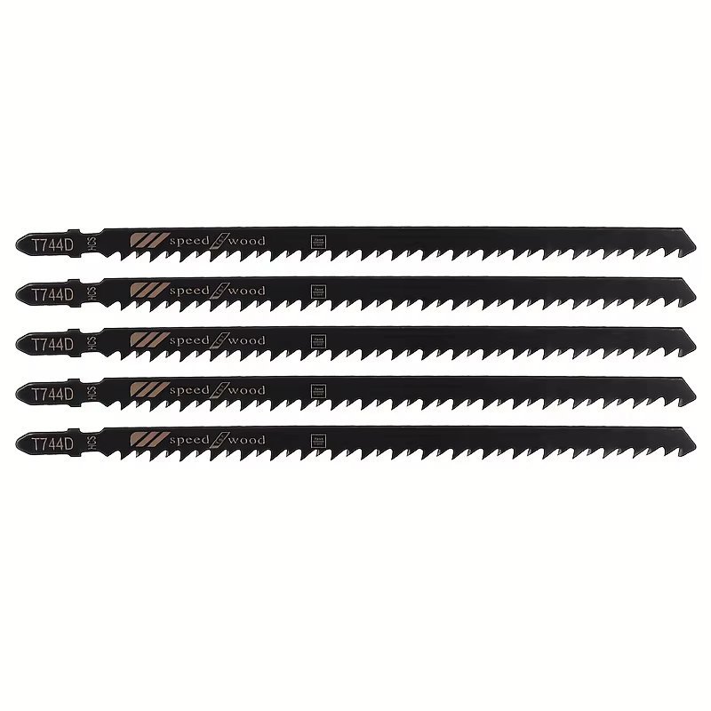 Paquet de 5 lames de scie sauteuse T744D 180 mm pour la coupe du bois – coupes incurvées et droites 