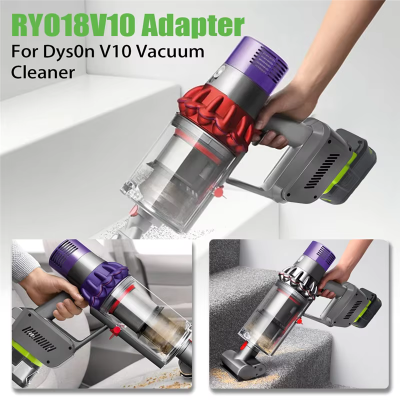 Adaptateur RYO18V10 pour Ryobi 18V ONE +, conversion de batterie en bâton d'aspirateur sans fil Dyso