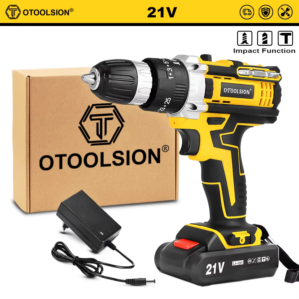 OTOOLSION nouveau perceuse sans fil à percussion 21V tournevis électrique batterie Rechargeable perc