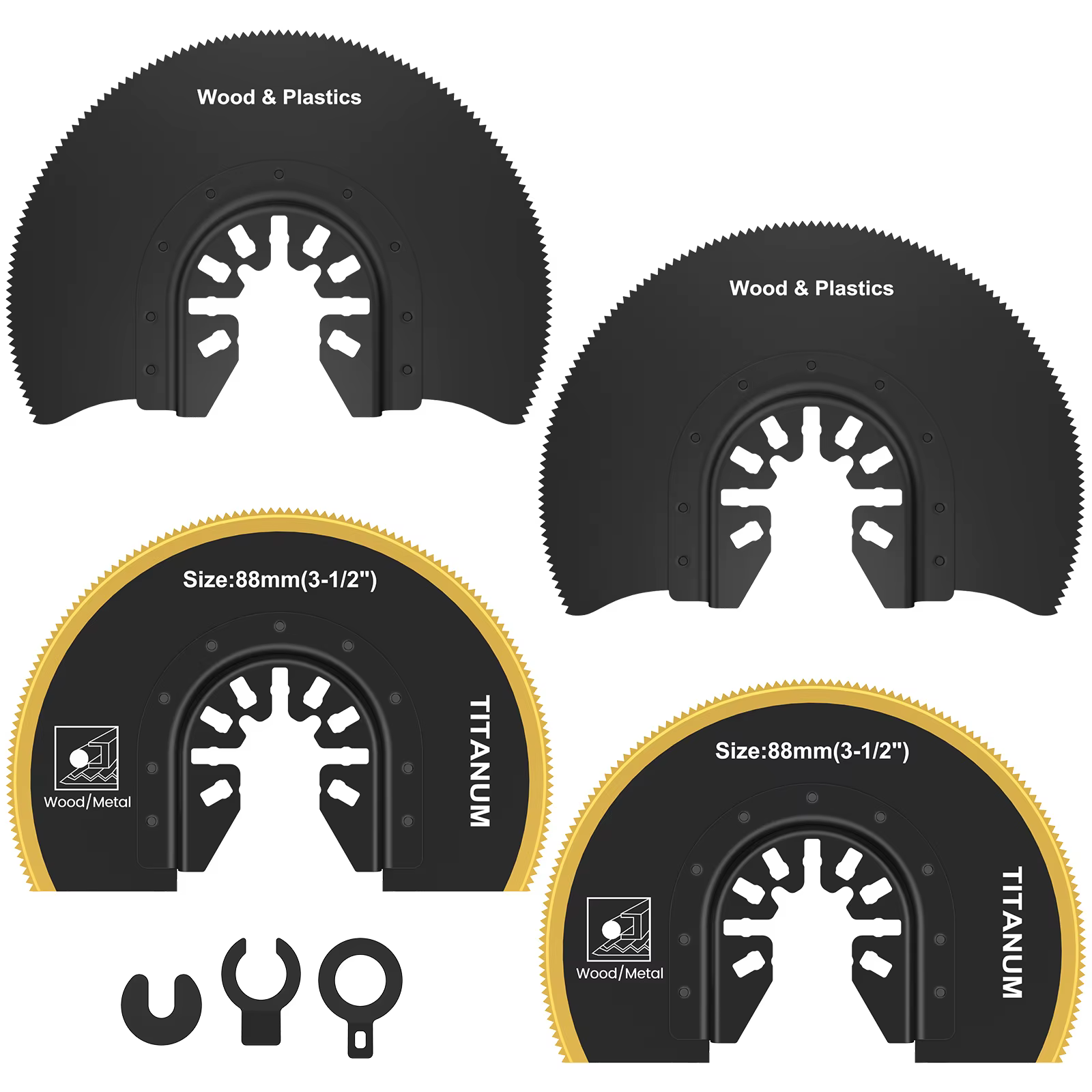 4/6 pièces lames de scie oscillantes multi-outils lame de scie universelle demi-cercle titane biméta