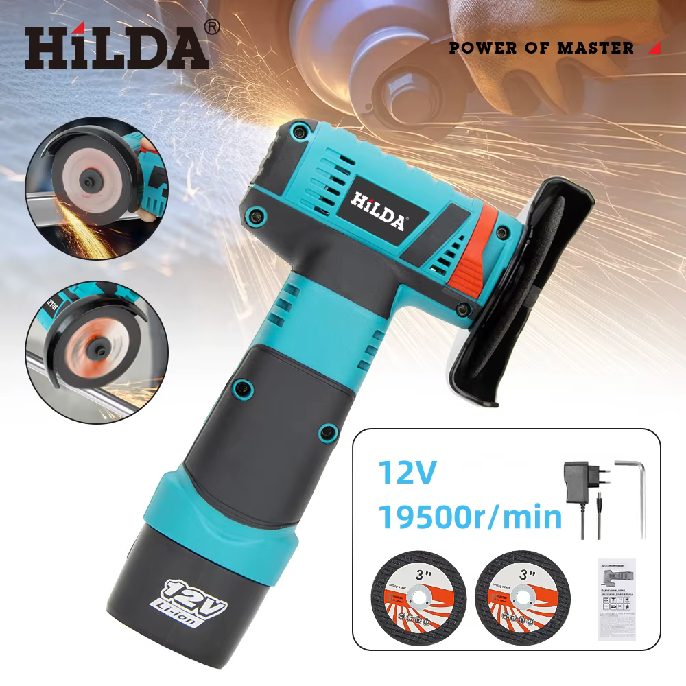 HILDA 3 pouces Mini meuleuse d'angle 12v outil électrique sans fil pour couper le polissage et le me