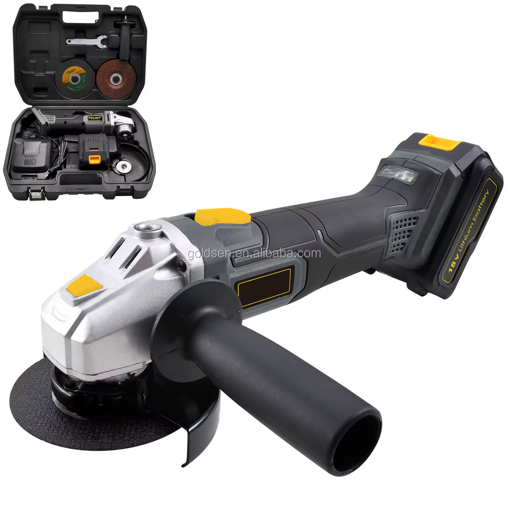 Meuleuse d'angle industrielle 18V 3Ah à moteur BLDC, durable, 5 pouces, électrique, sans balais, san