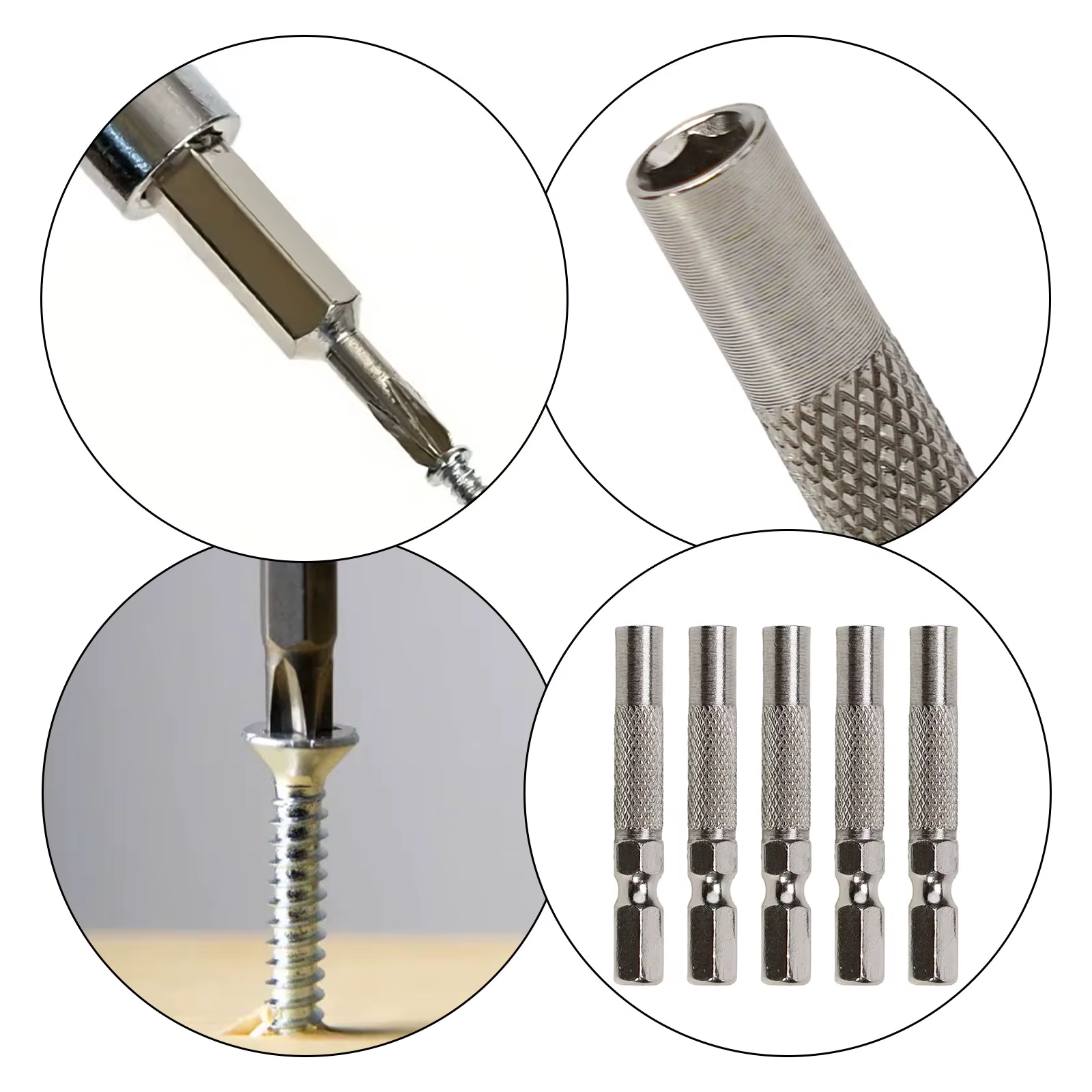 5 pièces 6.35mm 1/4 "adaptateur d'embout d'insertion au système 4mm 4 tournevis adaptateur Micro-emb
