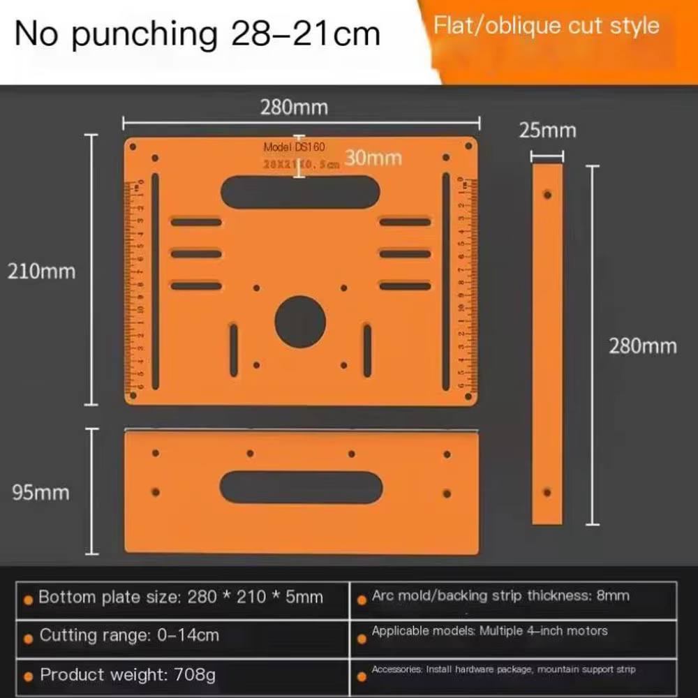 Plaque de support pour machine à découper le bois, gabarit de positionnement pour la découpe et le c