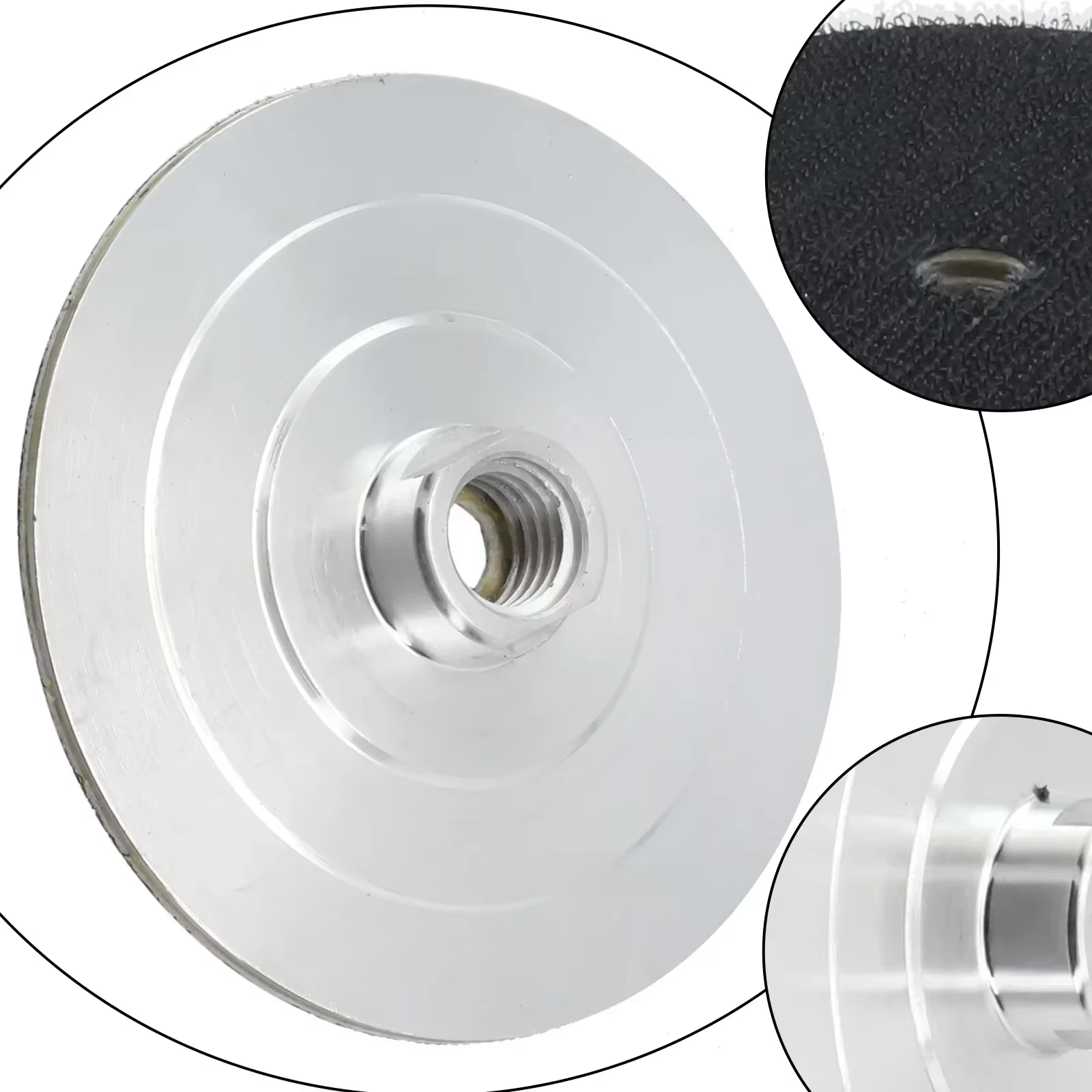 Tampon de polissage diamant 3/4 pouces, support de Base en aluminium, tige de connecteur filetée M14