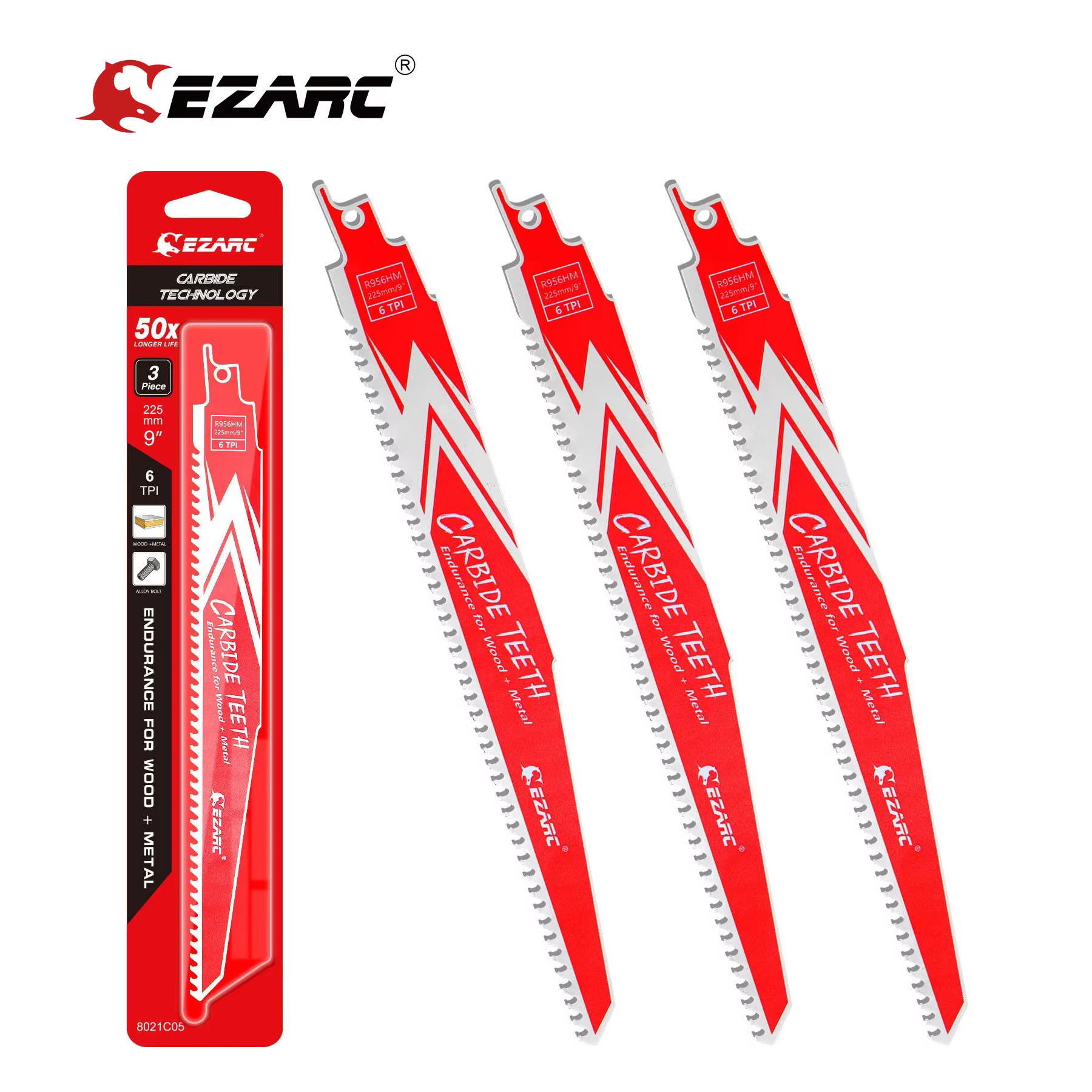 EZARC 3 pièces lame de scie alternative en carbure d'endurance pour la démolition du bois dur et du 