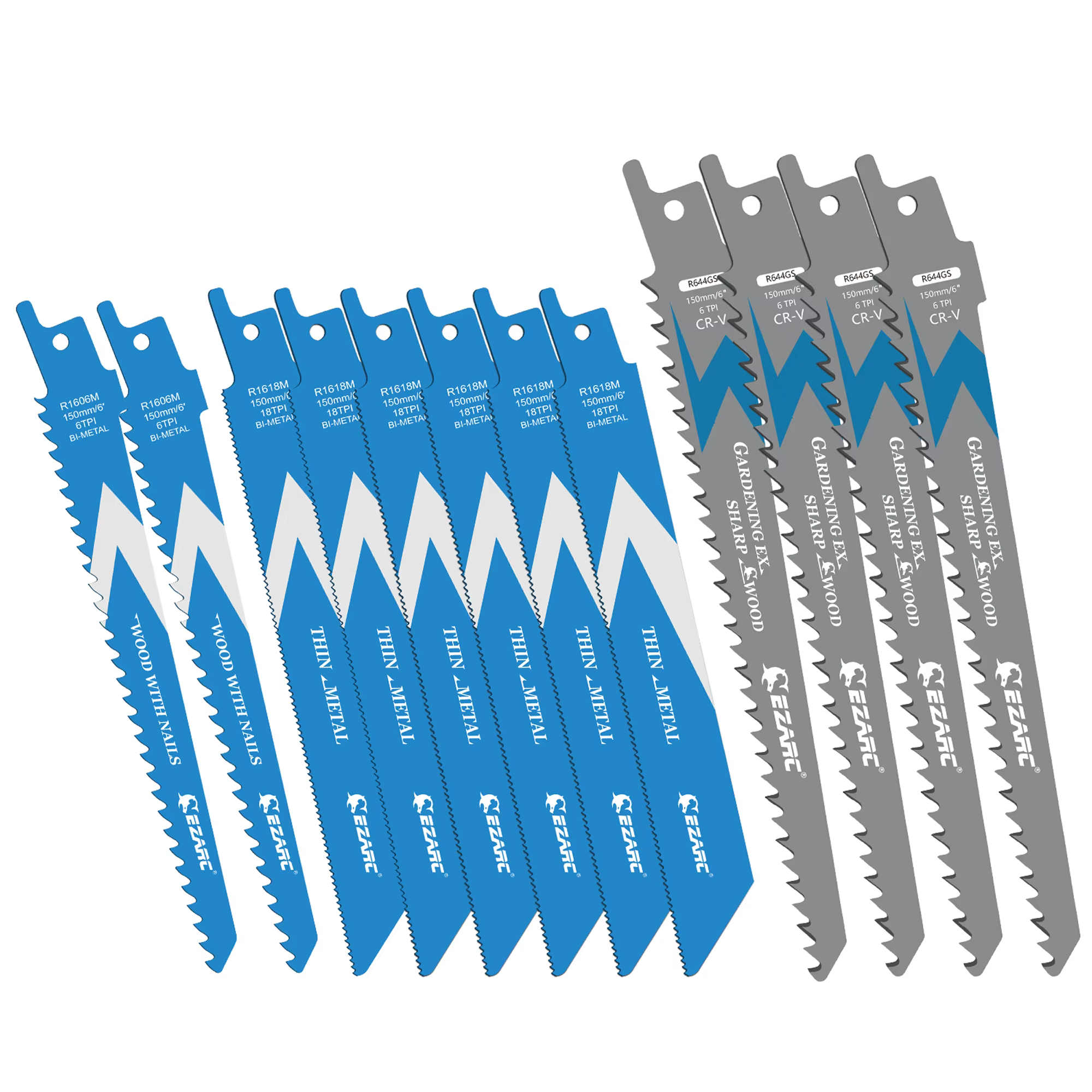 EZARC Lames de scie sauteuse universelles tout usage pour métal et bois, 12 pièces, lames de scie sa