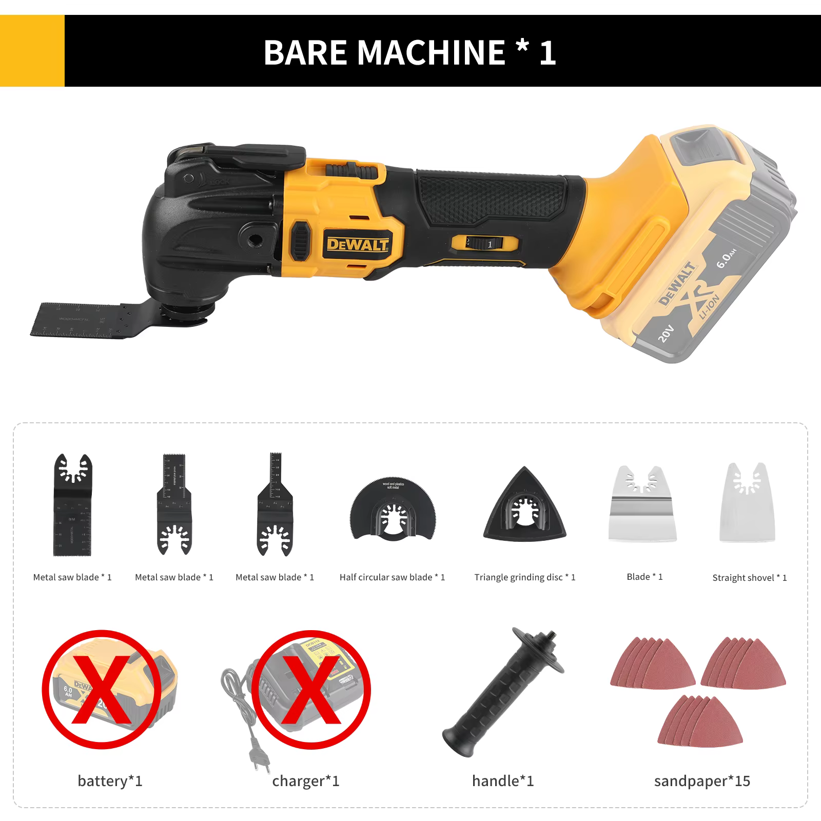 DEWALT multi-outils 20V batterie scie électrique tondeuse outil oscillant pour couper grattage ponça