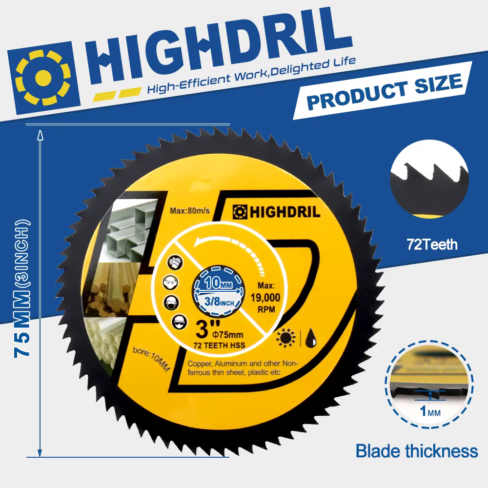 HIGHDRIL – lames de scie métalliques à grande vitesse, disque de coupe pour métal souple, bois, alum