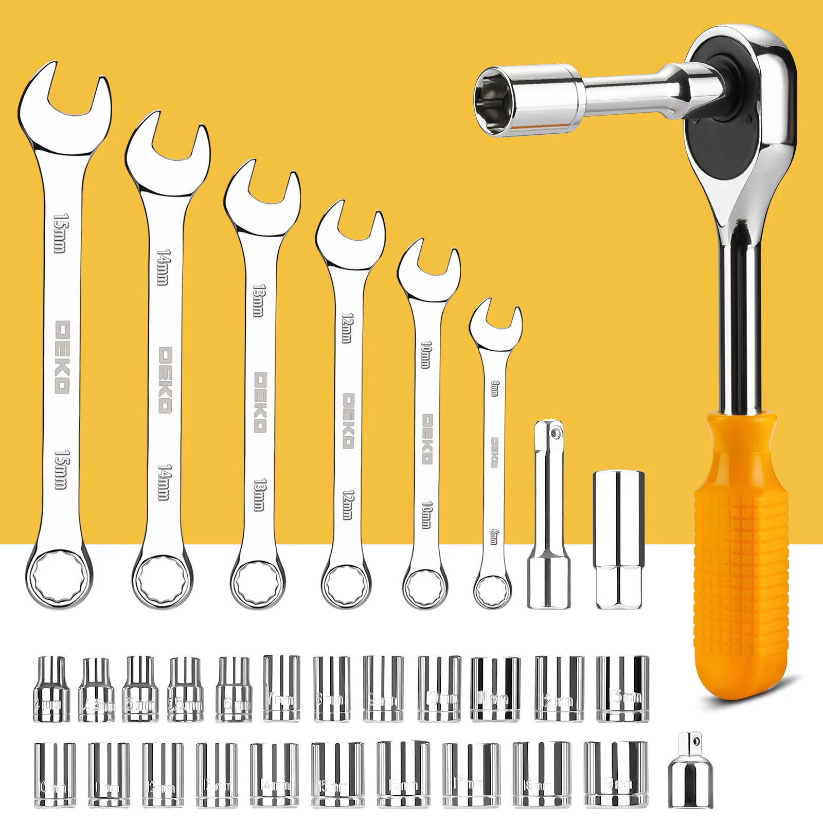DEKO 228 pièces clé à douille outil de réparation automobile paquet combiné ensemble d'outils mixtes