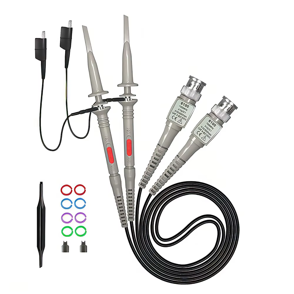 Kit de sonde d'oscilloscope P6100 BNC, 100MHz, 1X, 10X Mayitr, testeur de haute précision, avec pinc