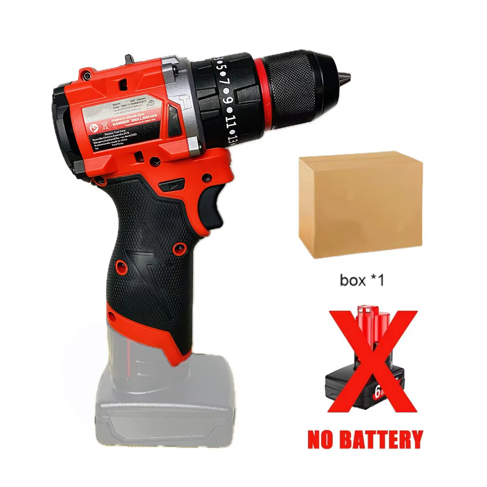 Perceuse à percussion compacte 10 mm sans balais, visseuse électrique sans fil pour équipe de décora