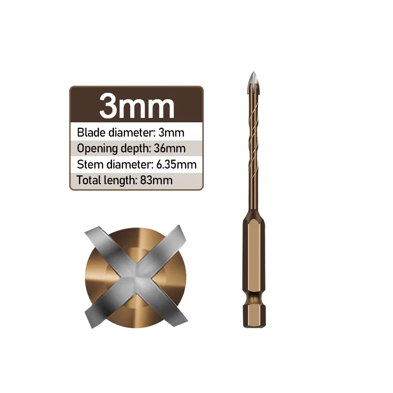 Croix hexagonale carrelage verre ciment métal céramique bois plastique trou scie Triangle alliage fo