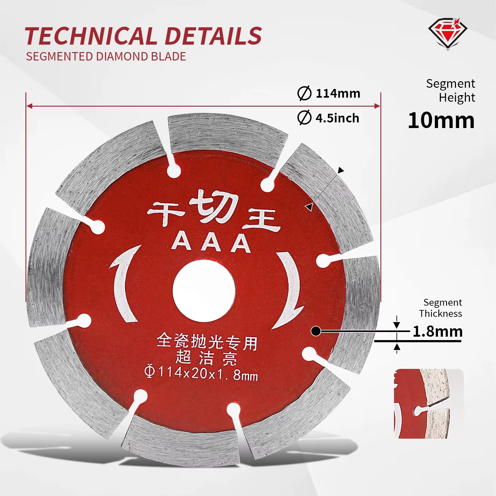 Lame de Scie Circulaire Diamantée, Roue de Coupe à Sec pour Machine à Marbre, Coupe de Brique de Bét