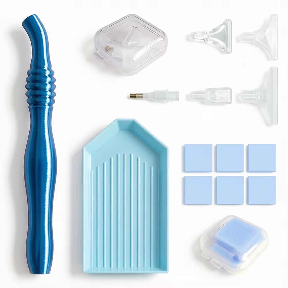 Kit d'outils de peinture diamant DIY avec stylos de pose 3D, plateau de cire, ensemble de pinces et 