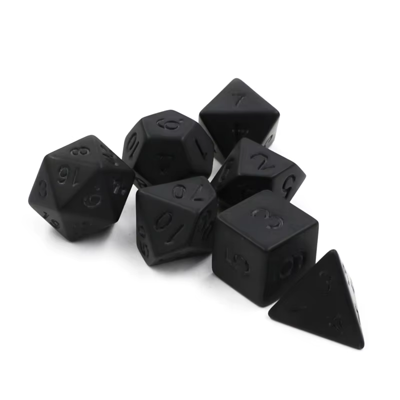Plateau à dés numérique ScrdecentrPure Black, accessoires délibérés, 7 pièces/ensemble