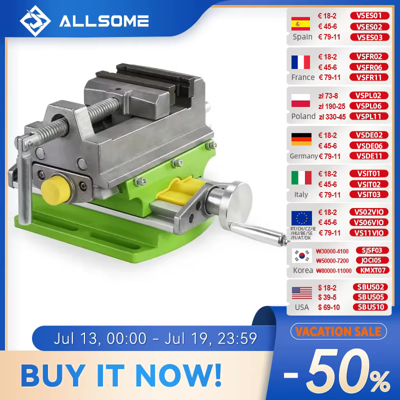 Allsome Étau de Machine 2 Axes 3 inch Étau pour Table croisée Table de fraisage ou Bien Établi
