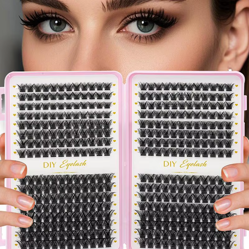 Kit d'extension de cils, cils individuels naturels et bouclés avec outils de maquillage pour débutan