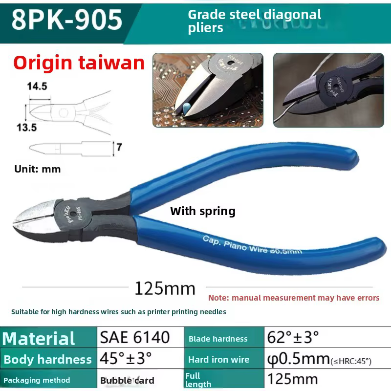 Proskit PM-908 pince coupante en acier dur pour électricien coupe diagonale en acier au tungstène de