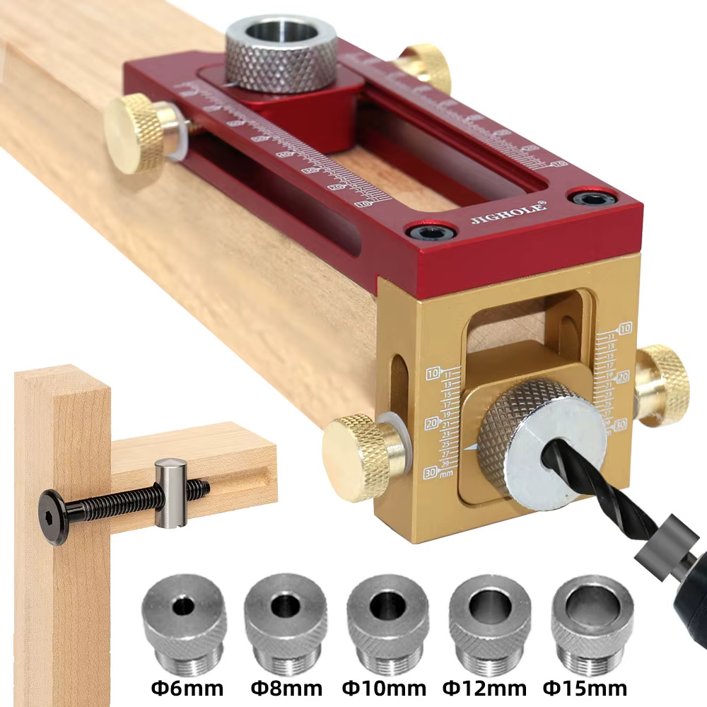 Guide de perçage 2 en 1, gabarit de chevilles, localisateur de poinçons à vis pour armoire de lit, j