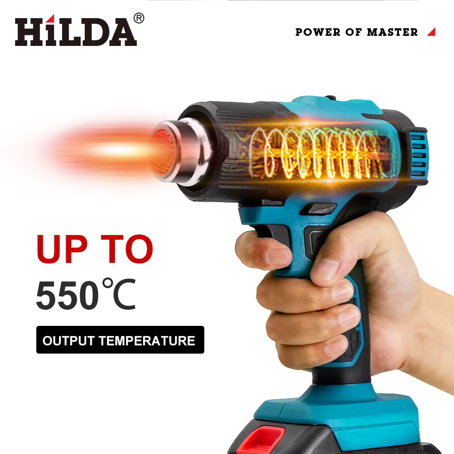 Pistolet à air chaud portable HILDA, température réglable, température non réglable, pour batterie M