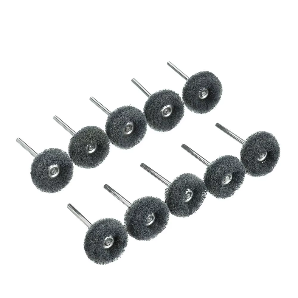 Mini ponçage et meulage en nylon, 10 pièces, planche avec tige de 3mm, perceuse à roue de polissage,