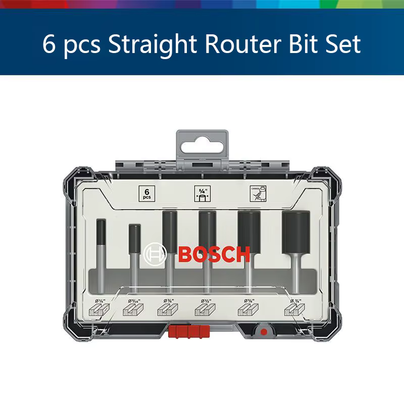 Jeu de fraises à queue de 1/4 po Bosch Professional pour le travail du bois, en carbure, pour gravur
