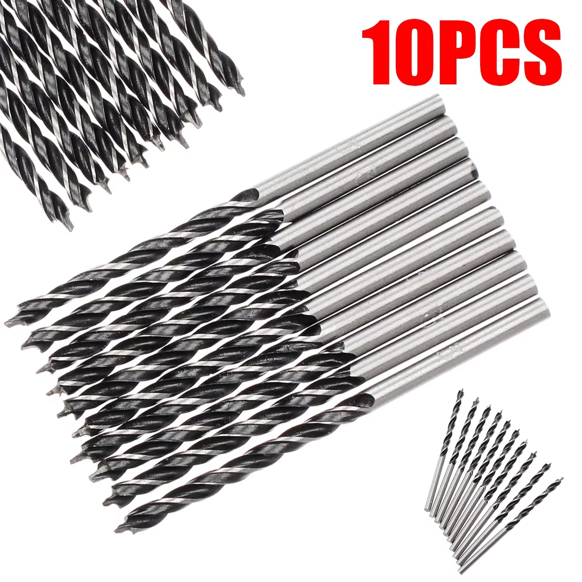 Forets à bois à haute résistance, 10 pièces, forets à bois avec pointe centrale de 3mm de diamètre p