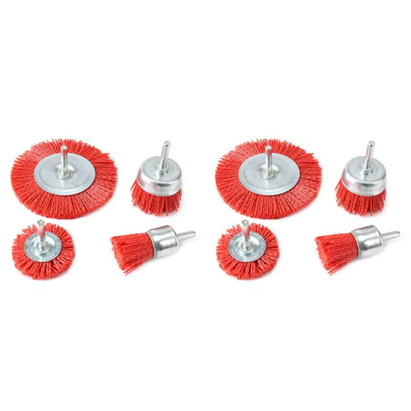 Kit de brosses en nylon abrasives AA81-8 pièces pour outil rotatif avec tige de 1/4 pouce