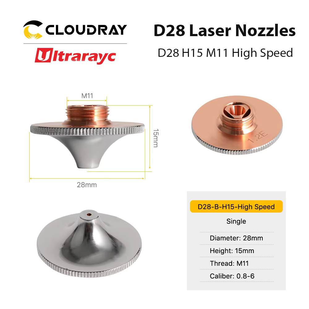 Ultrarayc pour buses Laser D28 H15 M11 noyau de coupe haute vitesse Double couche nouille pour tête 
