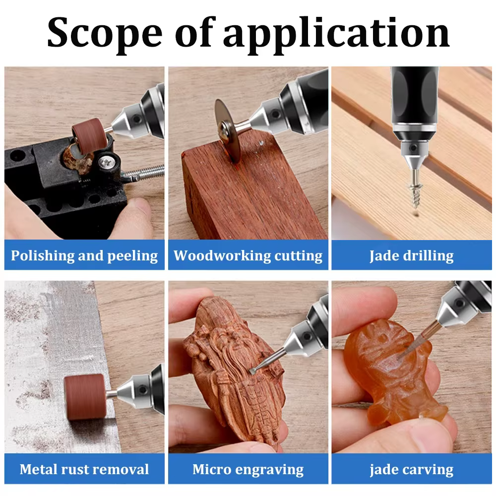 Kit d'outils rotatifs rechargeables USB JANGKLIFE pour la sculpture sur bois, le bricolage, la sculp