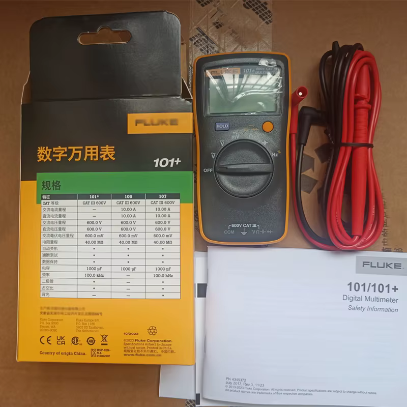 Multimètre numérique automatique Fluke 101+, testeur de tension/résistance/capacité/diode, pour outi