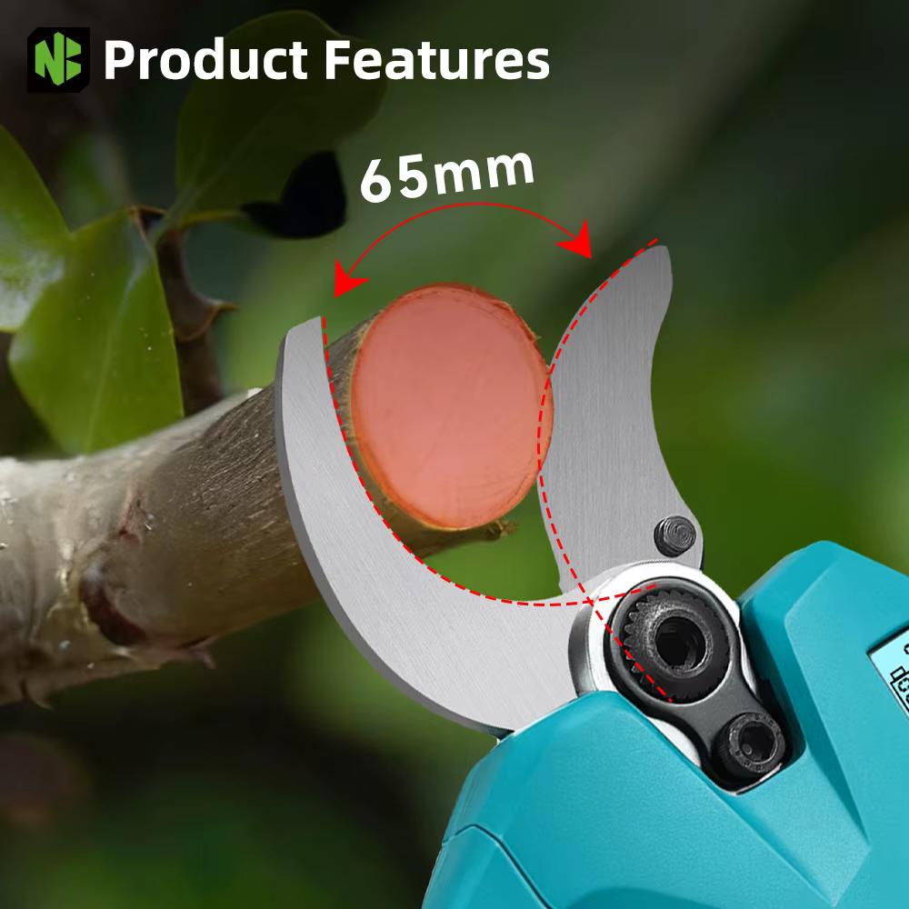 NewBeny – sécateur électrique sans balais, 2 vitesses, 65mm, cisaille pour arbres fruitiers, bonsaï,