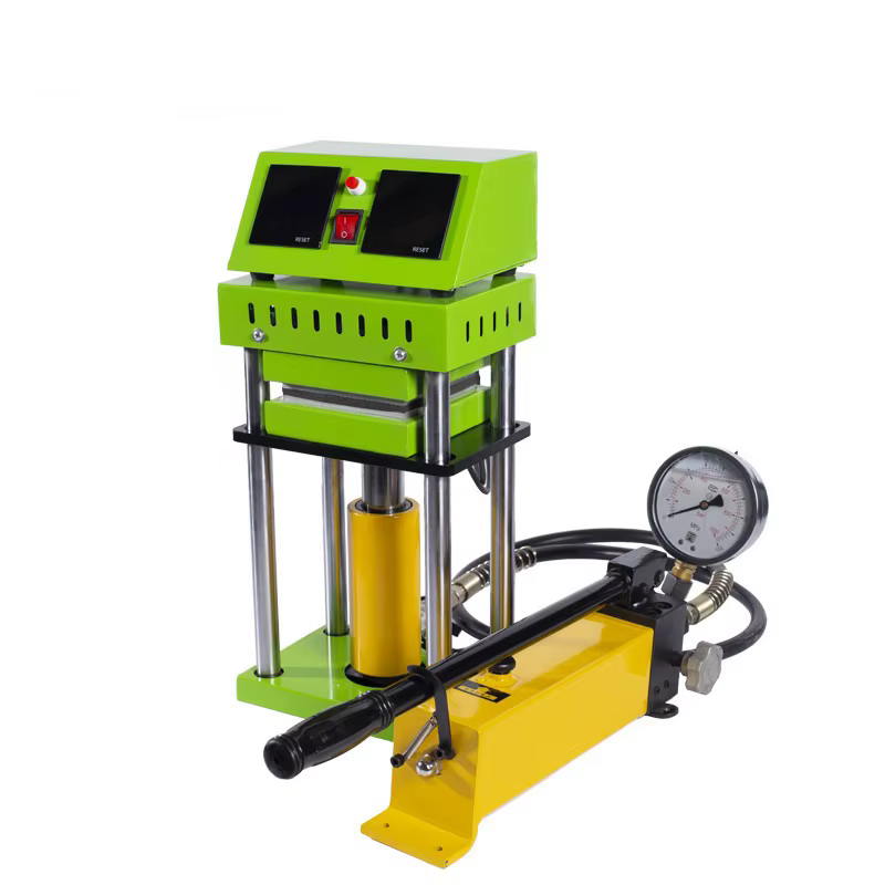 Presse hydraulique à chaud de 15 tonnes, 800W, plaques chauffantes doubles de 4,7x4,7 pouces, outil 