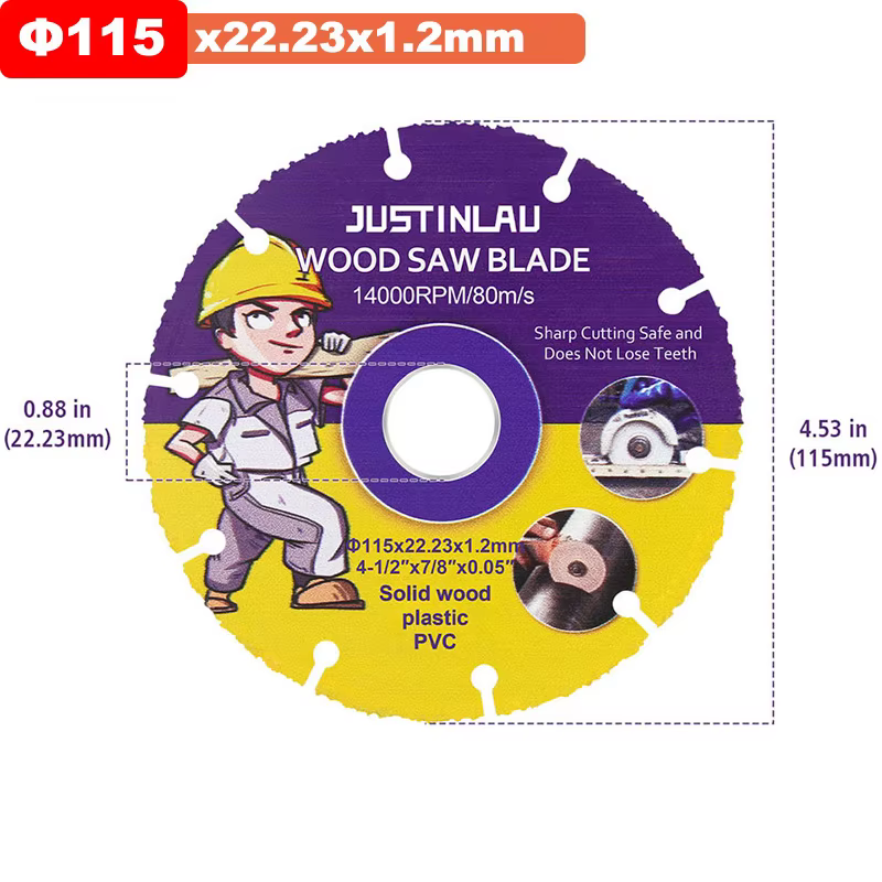 JUSTINLAU 115mm/125mm lame de scie circulaire disques de roue pour la coupe du bois disque de coupe 