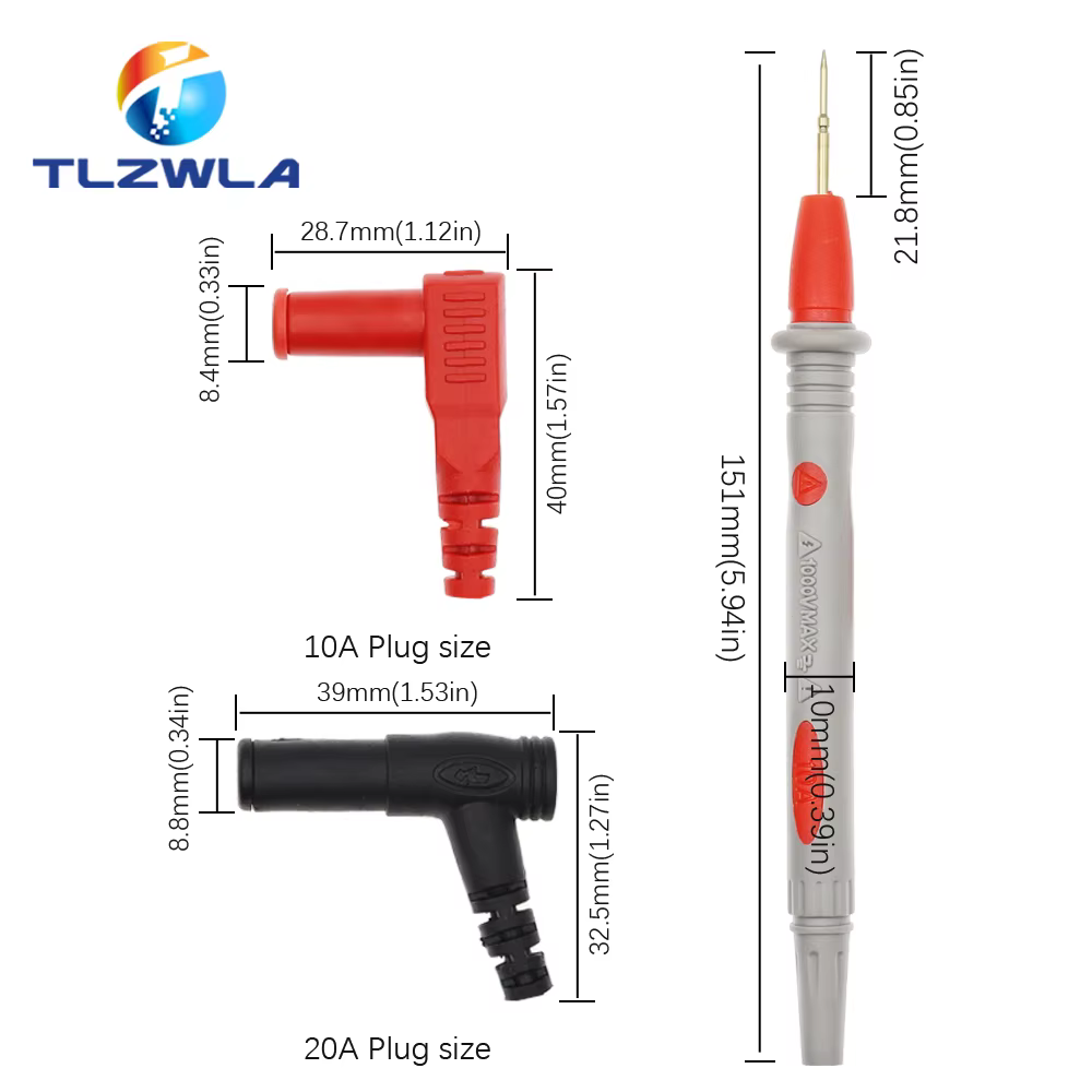 1 pièces 20A 1000V sonde fils de Test broche pour multimètre numérique pointe d'aiguille multimètre 
