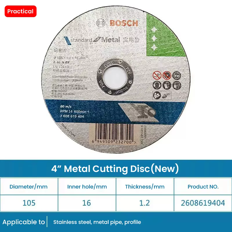 Bosch-Disque à tronçonner pratique en métal, 100/105/125/150/180mm, pour meuleuse d'angle