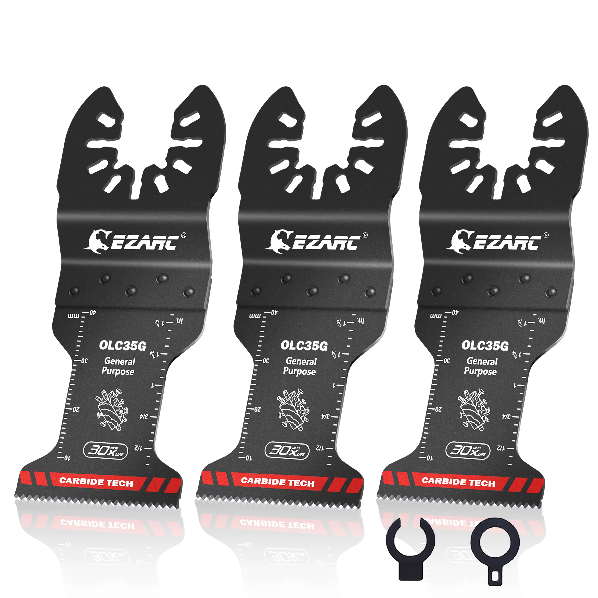 Lames oscillantes en carbure EZARC, lames multi-outils à usage général, à dégagement rapide pour mét