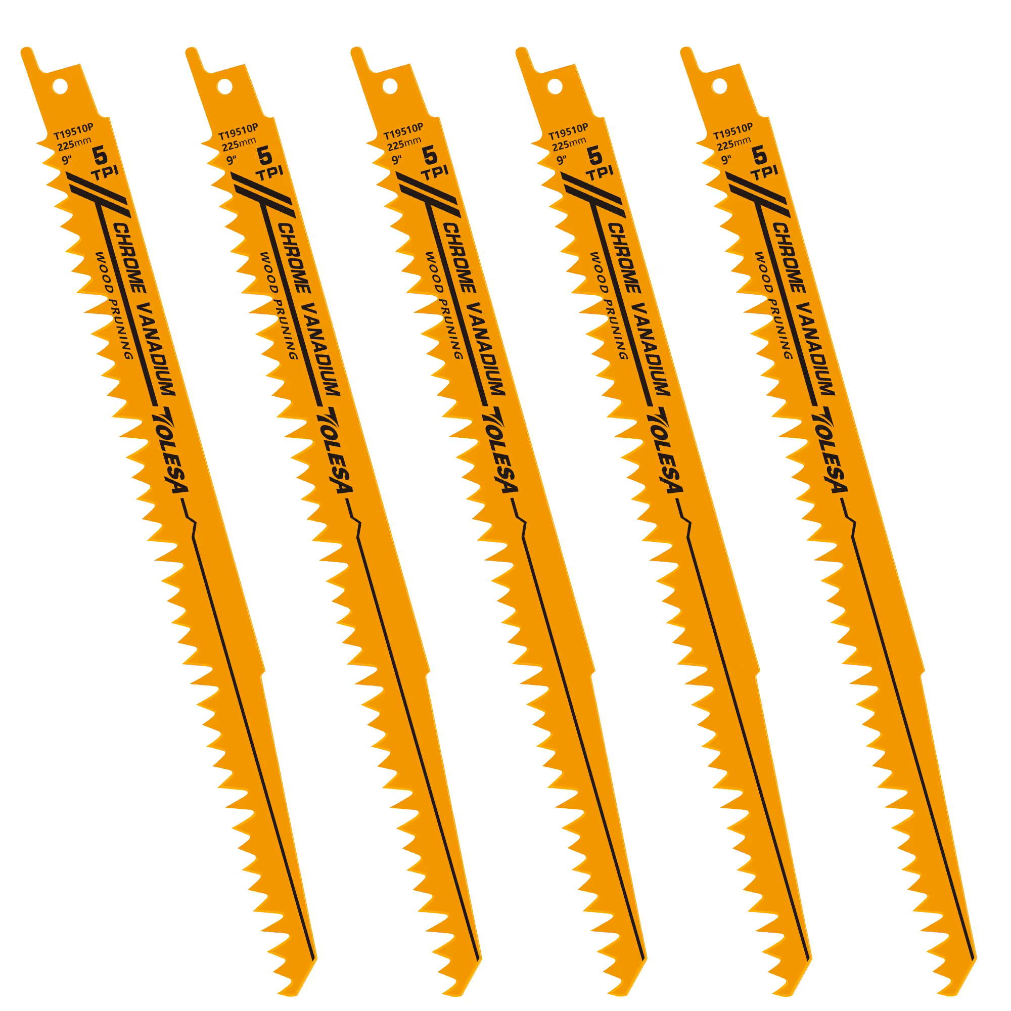 Lames de scie sauteuse TOLESA 5 pièces de 9 pouces 5 TPI pour la coupe rapide du bois, des construct