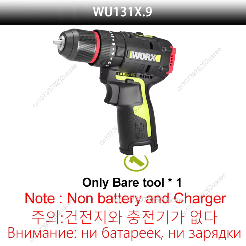 WORX WU131X nouvelles Versions perceuse à percussion sans fil 40Nm 1800 tr/min 27000 tr/min moteur s