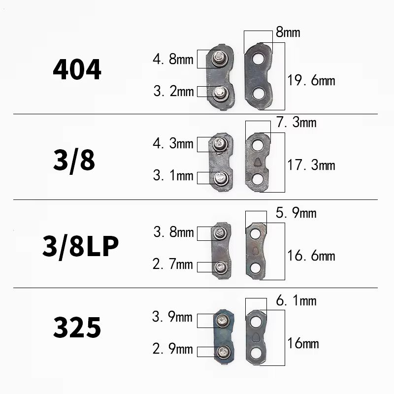 10 paires de serrures à chaîne de scie professionnelles 0,404" 0,325" 3/8" 3/8" LP sont disponibles