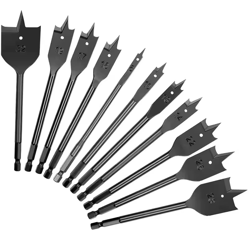 Jeu de forets à pelle, forets plats, coupe-trous, revêtement en acier au carbone, outil de travail d