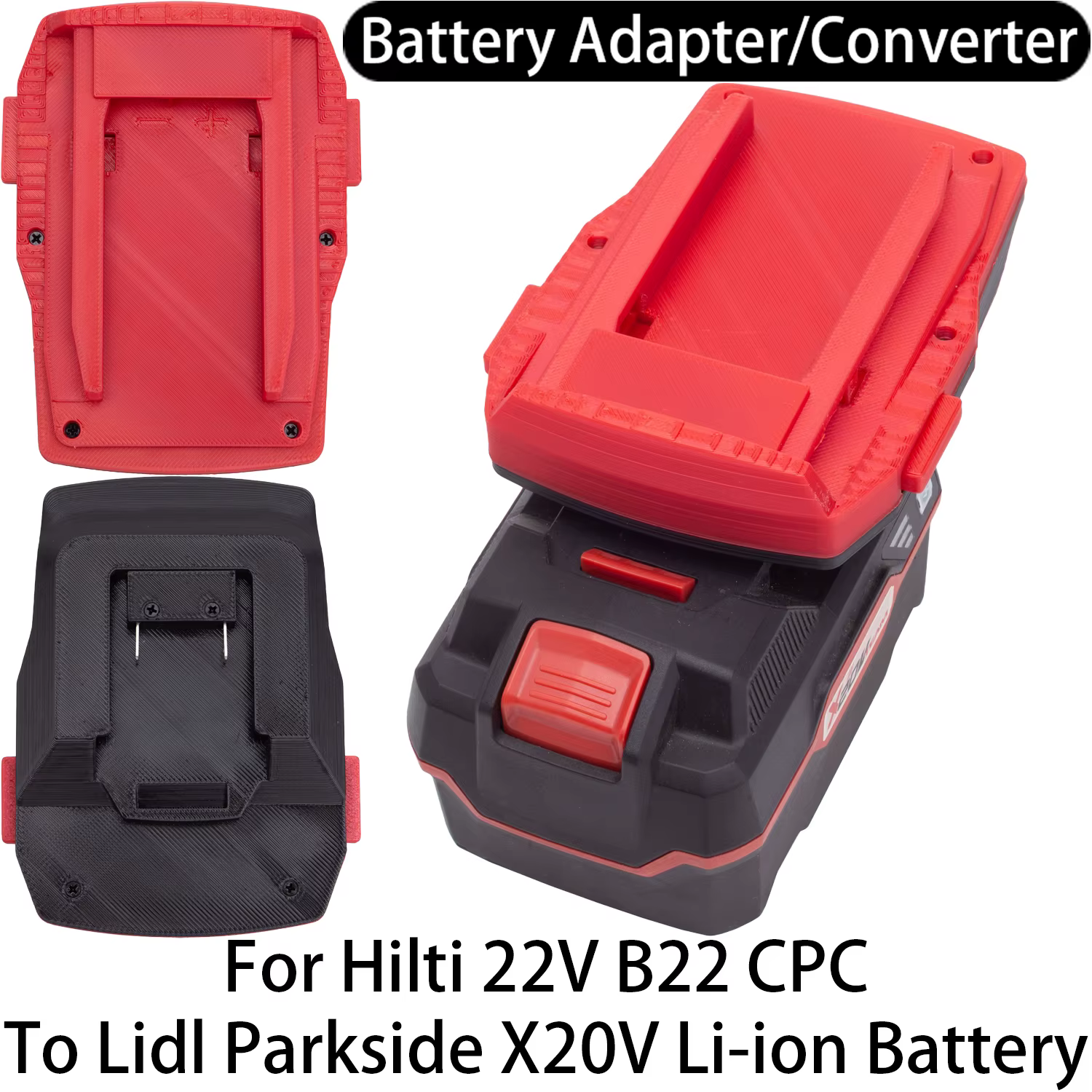 Adaptateur de batterie pour outil Hilti 22V B22 CPC Li-ion vers batterie Li-ion Lidl Parkside X20V, 