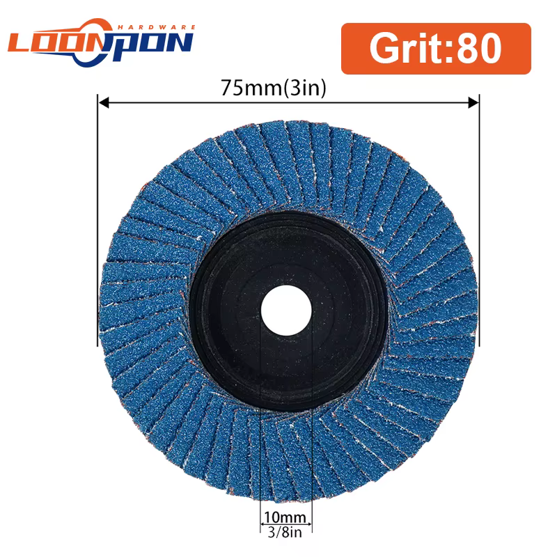 75mm meules disques à lamelles de 3 pouces pour meuleuse d'angle métal 80 #   Haute qualité 2-10 piè