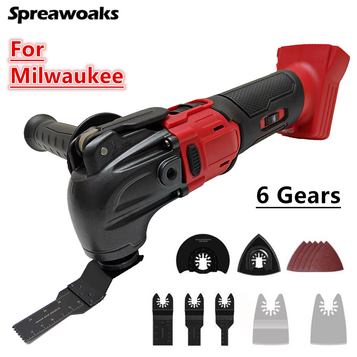 Pour Milwaukee 18V batterie sans brosse oscillante outil multifonction 6 vitesses sans fil Vibration