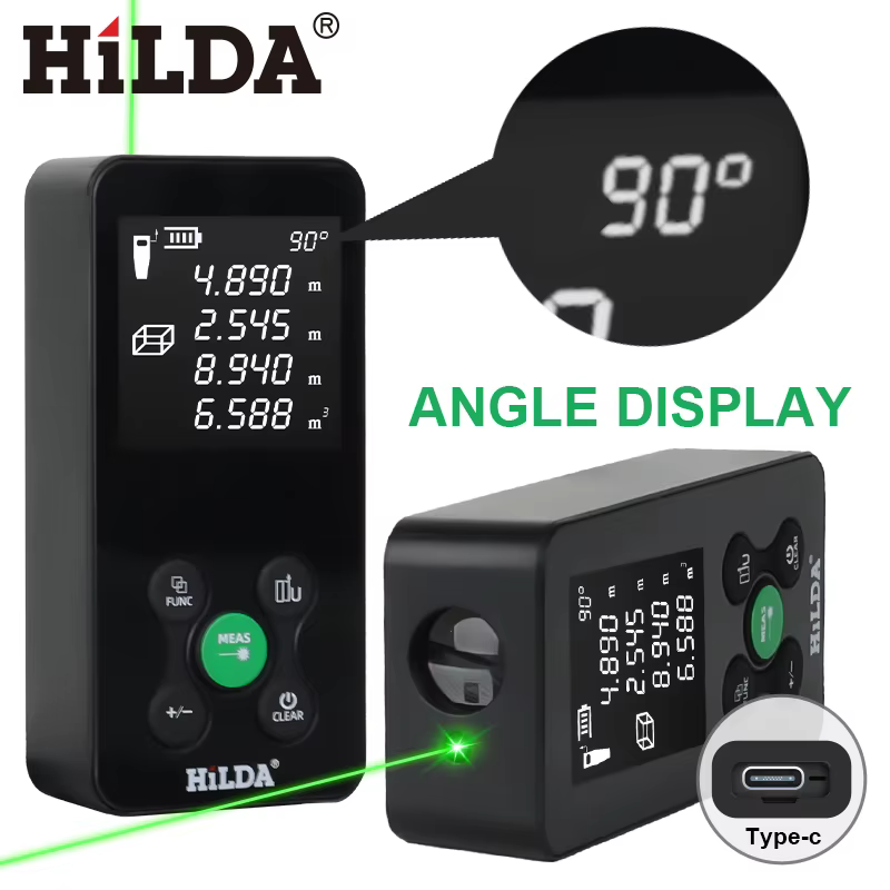 HILDA 50/100/120M télémètre Laser lumière rouge/verte Distance Laser bande numérique mesure Laser d'