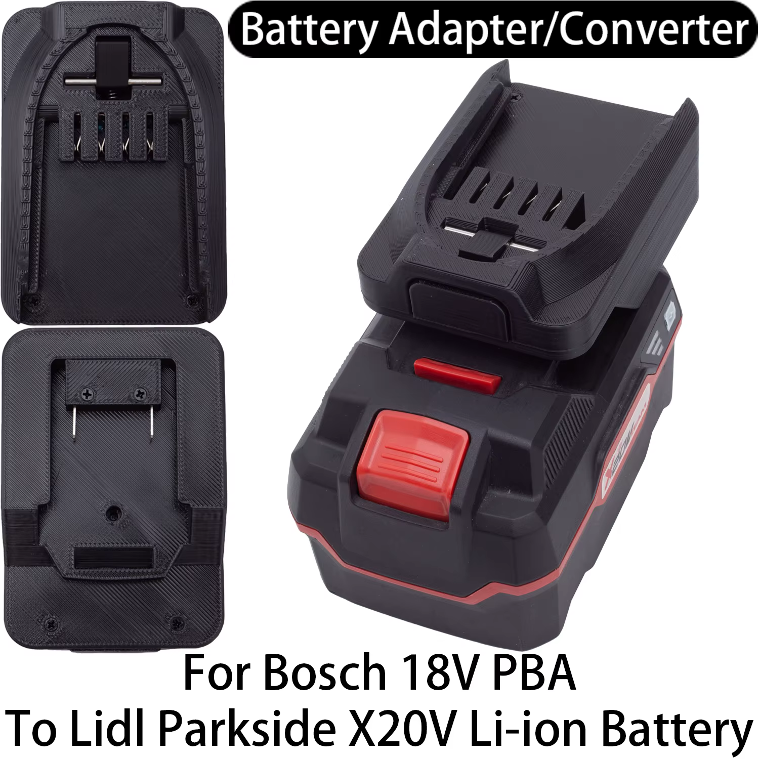 Adaptateur de batterie pour outil Bosch 18V PBA Li-ion vers Lidl Parkside X20V, adaptateur de batter