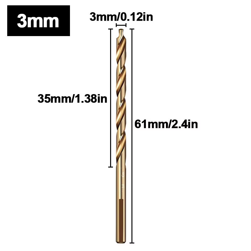 Foret hélicoïdal étagé en Cobalt, coupe-trou à tige droite M35 HSS (3-13mm) pour métal, acier inoxyd