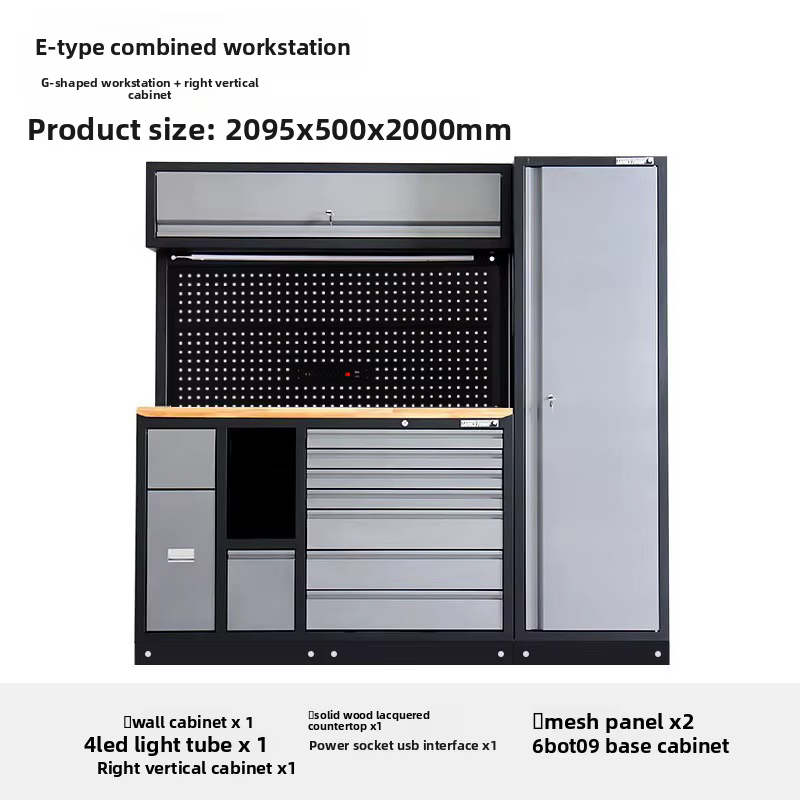 Armoire à outils combinée multifonctionnelle avec roulettes pour les postes de travail de réparation