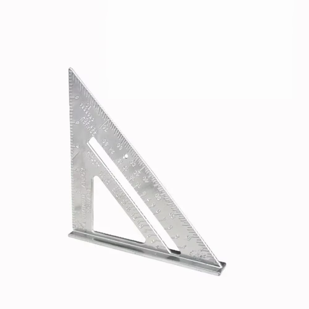 Règle triangulaire de 7 pouces, outil de mesure, outils de charpentier en alliage d'aluminium, règle
